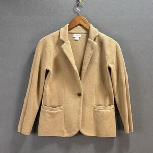 J.Crew Cotton knit Blazer Camel‎ Tan PXS Office Workwear Business Casual